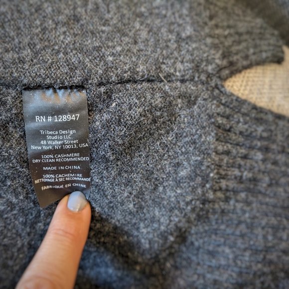 NILI LOTAN 100% CASHMERE Grey Crew Neck Oversized Sweater, Size S/M - Picture 5 of 8